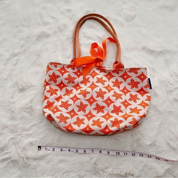 Starfish Canvas Mini Tote Bag Orange White Seaside Design Beach Preppy Purse - Picture 12 of 12